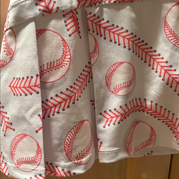 Sporty Baseball Pattern Mini Skort A league of her own Xs nwot golf pickleball - Picture 8 of 13
